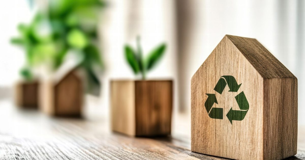 gestão de resíduos adiaesp blog símbolo da reciclagem em bloco de madeira